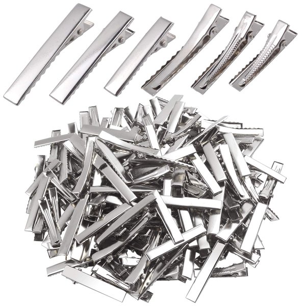 150 Pieces Alligator Hair Clips Flat Top with Teeth Metal Crocodile Hair Pins Curl Clips Single Prong for Hair Care, Arts & Crafts Projects - 3 Sizes
