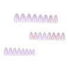 RUOKEXIN Almond Press on Nails Medium Fake Nails Purple False Nails with 3D Gold Butterfly Designs Glitter Full Cover Acrylic Artificial Nails Glossy Glue on Nails Natural Stick on Nails for Women