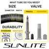 Sunlite Presta Valve Bicycle Tubes, 700 x 28-35 / 32mm Valve