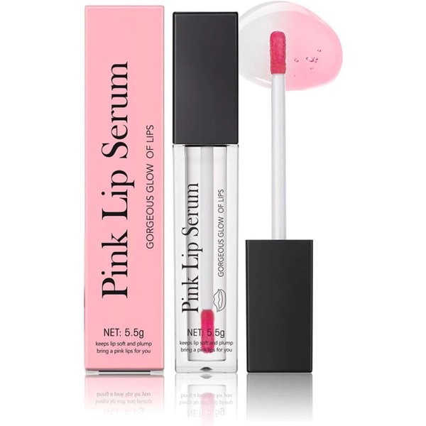 Color Changing Lip Gloss, Pink Tinted Lip Plumper Serum - Natural Moisturizing Balm for Repair, Hydration & Fine Line Reduction，Pink Lip Serum