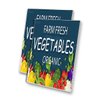 Farm Fresh Vegetables Organic (24" X 36") 4mm Corrugated Plastic Panel, Graphics Applied to 1 Side (Pk of 2)