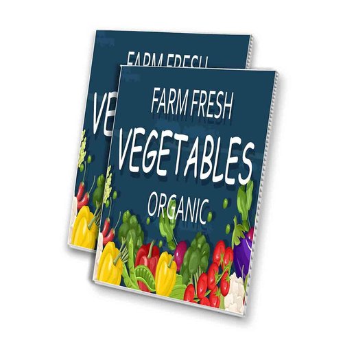 Farm Fresh Vegetables Organic (24" X 36") 4mm Corrugated Plastic Panel, Graphics Applied to 1 Side (Pk of 2)