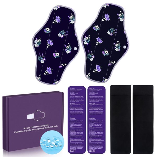 Rovtop Reusable Perineal Ice & Heat Packs, Perineal Cooling Pads for Postpartum Pregnancy Repair and Cold Therapy, Hemorrhoid Pain Relief, Ice Pack Wrap with 2×Gel Bead Packs, 4×Washable Sleeves