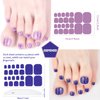 JERCLITY 440 Pieces 20 Sheets Bright Solid Color Toenail Wraps Toe Nail Polish Strips Self-Adhesive Full Nail Stickers Colorful Nail Art Decals Strips with Nail File for Women Girls Nail Art