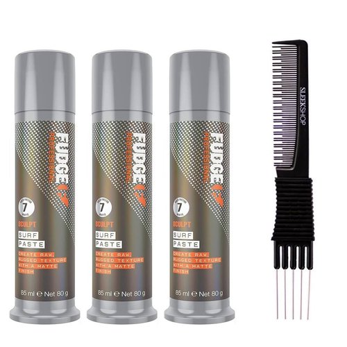 yper Fudge Professional Sculpt Surf Paste (2.8 oz) with Teasing Comb Pack of 3