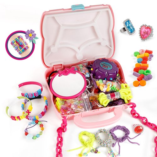 YouCute Bracelet Making Kit Toys Ages 6 7 8 9 10 11 12 Year Old Girl Birthday Gifts Ideas Present Kids Travel Activity Crafts Arts Kit Crafts String Bracelet DIY Maker Tool