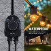 TiFFCOFiO Dusk to Dawn Light Sensor Timer, Weatherproof Outdoor Electrical Outlet Timer with 2 Grounded Outlets, 15A 1/2HP, CSA Listed (2 Pack)