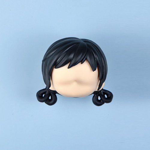 YMY No Makeup Doll Head DIY Blank GSC Face 1/12 Scale Head Doll Accessories for Obitsu 11（Girl-Black）