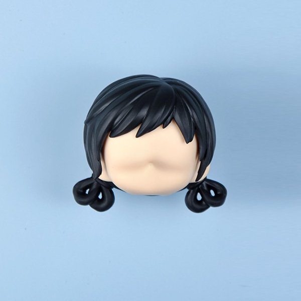 YMY No Makeup Doll Head DIY Blank GSC Face 1/12 Scale Head Doll Accessories for Obitsu 11（Girl-Black）
