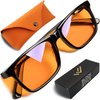 Orange Blue Light Blocking Glasses for Women & Men - Reading Sleep & Migraine Glasses - Engineered 99.5% Amber Blue Light Glasses for Computer Eye Strain Eye Fatigue - Blue Blockers for Gaming & More