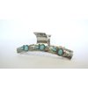 Generic Long shiny turquoise blue silver boho design metal native tribal hair claw clip