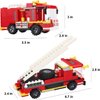 2 in 1 City Fire Truck Fire Station Building Blocks Fire Engine Vehicles Set Fire Fighter Building Kit Fire Rescue Toys Xmas Gifts Present Building Bricks for Kids Aged 6-12 (184pcs)