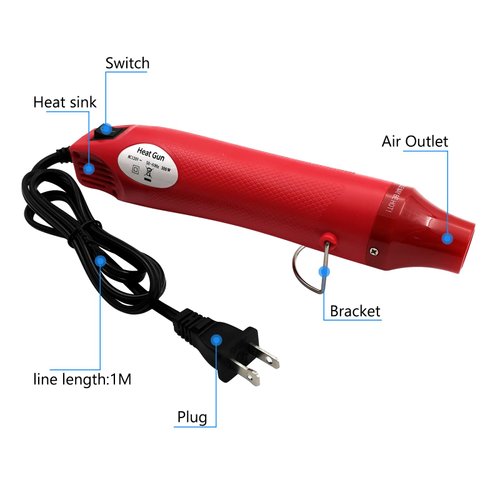 Heat Gun, Mini Hot Air Gun for DIY Crafts Portable Heat Air Gun Tool for Embossing Shrink Wrapping Drying Paint