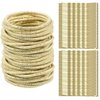 TecUnite 50 Pieces 3mm Gold Hair Elastic Ties No-metal Small Hair Rubber Bands Thin Hair Ties Ropes Ponytail Holders Hair Bands with 50 Pieces Hair Bobby Pins, Hair Accessories for Women Girls