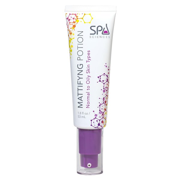 Spa Sciences - Mattifying Potion - Made in the USA- Purifying Oil-control Moisturizer - With Charcoal Powder, Niacinamide, Glycolic Acid - Control, Hydrate, Protect - Vegan - For All Skin Types -1.8oz