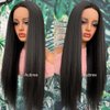 Aubree Black Lace Front Wigs Glueless Pre-plucked Natural Hairline Synthetic Lace Front Wigs Long Straight Frontal Lace Wigs for Fashion Women
