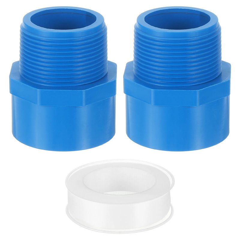 uxcell PVC Male Adapter Pipe Fitting, 2Pcs 1-1/2