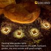 Solar Deck Lights, Driveway Walkway Dock Light Solar Powered Outdoor Stair Step Pathway LED Lamp for Backyard Patio Garden Ground, auto On/Off - Warm White - Square - 4 Pack
