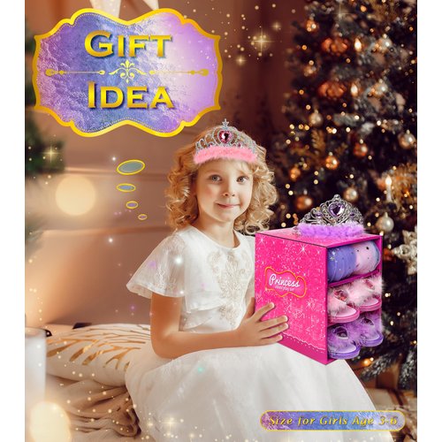 BIBUTY Kids Princess Dress Up Clothes for Little Girls, Pretend Play & Dress Up Costume Set for 3-6 Toddler Little Girls (Rainbow/Purple)