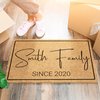 Housewarming Gifts for New Home, Personalized Door Mat, 3 Sizes - 6 Designs, Custom Doormat with Family Name, Customized Welcome Mat Outside for Front Door
