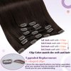 LaaVoo Hair Extensions Clip ins Real Human Hair Brown Clip on Hair Extensions Human Hair Brown Clip in Hair Extensions Real Human Hair for Women Silky Straight 18 Inch #4 7Pcs 120G