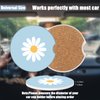 Cup Holders Car Coasters - White Daisy Flower Absorbent Ceramic Coaster, Drink Cup Holder Coasters, Auto Accessories for Women & Men, Pack of 2