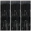 3 Pack Black Party Streamers Backdrop Tinsel Foil Fringe Curtains Halloween Party Decorations Birthday Wednesday Party Decorations Graduation Halloween Decor Party Supplies