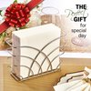 Elegant Silver Napkin Holder for Table - Decorative Napkin Holders for Paper Napkins, Kitchen Napkin Holder with Upright Storage, Fancy and Modern Stainless Steel Design, Servilleteros Para Mesas