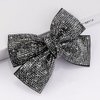 AHONEY 1Pack Black Hair Bow Rhinestone Hair Bows Clips for Women, Hair Bling Glitter Hair Clips Sparkly Rhinestone Barrettes for Women Girls Holiday Hair Accessories Christmas Gift