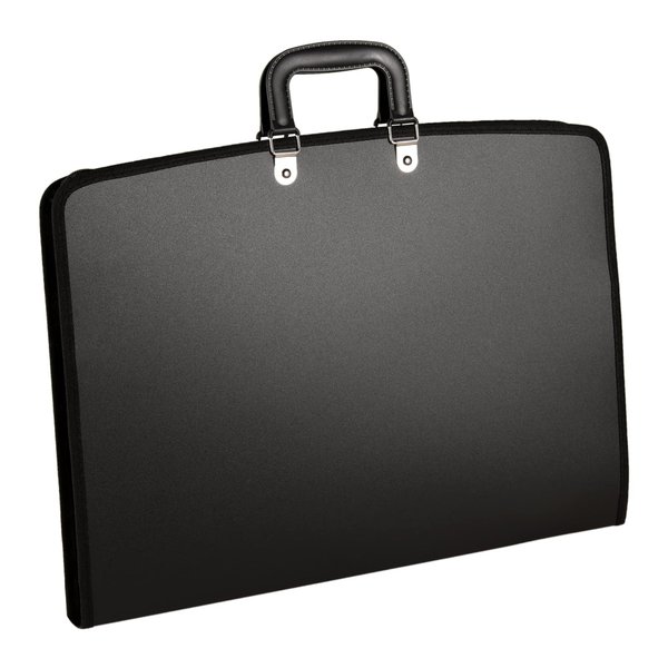 Acocony 11x17 Portfolio with Zipper Closure PP Material Oxford Cloth Edge Waterproof Black 1 Pack