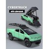 Cybertruck Toy Trucks with RV Motorcycle Diecast Metal Toy Car Model Pickup Truck 1/24 Toy Camper Van with Sound and Light Effect Gift Age for 6 Year Up (Green)