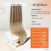 Full Shine Clip in Hair Extensions Human Hair Clip in Extensions Balayage Color 10 Golden Brown Fading to 16 Golden Blonde Highlight 16 Blonde Double Weft Invisible Clip in 12 Inch