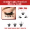 DIY Eyelash Extension, 3D Effect Individual Melt Flare Lash Cluster Natural Lashes Set, Home Eyelash Extension, D curl Lashes Pack 12mm,14mm (14MM-Sparkle)