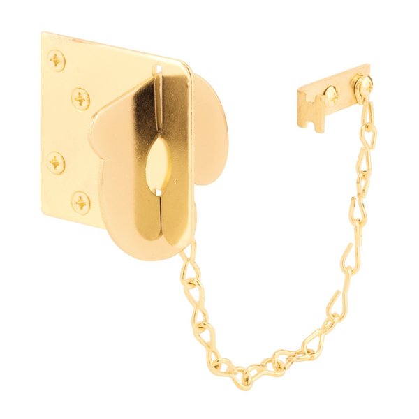 Prime-Line U 9494 Texas Security Bolt, Stamped Steel Construction, Brass Plated Finish (Single Pack)