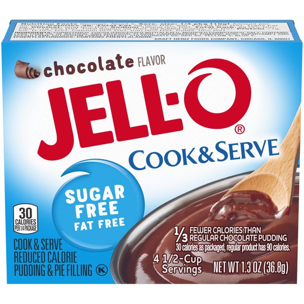 Jell-O Cook & Serve Chocolate Sugar-Free Fat Free Pudding & Pie Filling (1.3 oz Box)