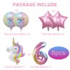 DUILE Unicorn Balloons Unicorn Birthday Party Decorations for Girls Foil Balloons Set Macaron and Rainbow Balloon Wedding Baby Shower Party Supplies (6)