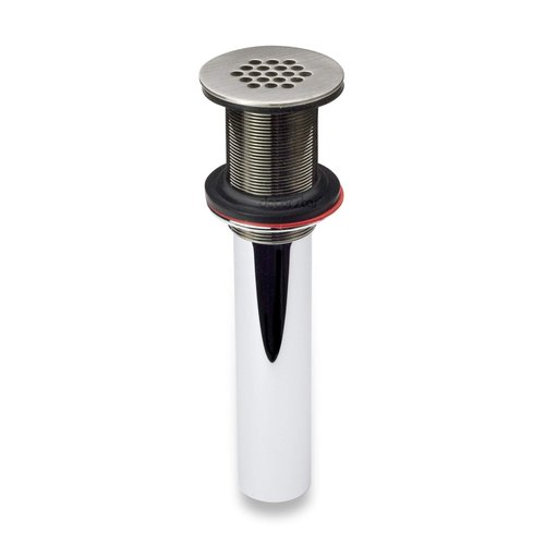 Decor Star PU-005 1 1/2" Bathroom Faucet Vessel Vanity Sink Grid Drain Stopper Strainer Without Overflow Brushed Nickel (Regular)