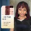 Lady Hanne Braided Bob Wigs for Black Women Short Box Braid Wig with Bangs Afro Braid Synthetic Ombre Red Black African American Women Wig
