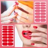 DANNEASY 16 Sheets Nail Polish Stickers Full Nail Wraps for Women Self Adhesive Nail Polish Strips Gel Nail Sticker Solid Color Fingernail Stickers Manicure Kit with 1pc Nail File, Cuticle Stick