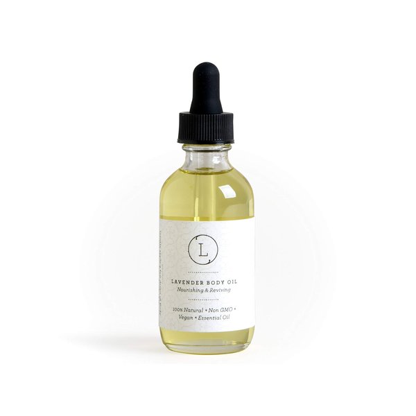 Lizush Body Oil, Lavender, 2 oz - Natural Body Oil for Women - Vegan, Non-GMO, Moisturizing and Reviving - Handmade Bath Oil for Silky Skin - Hydrating Scented Body Oil - Premium Essential Oils