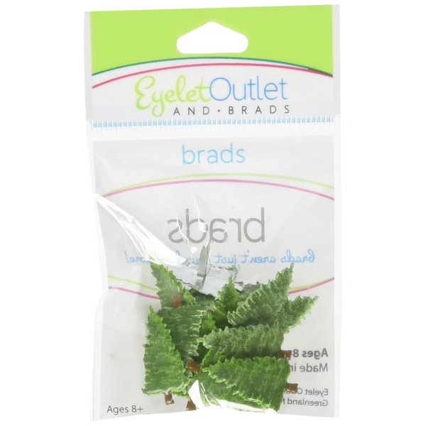 EYELET OUTLET Pine Tree Shape Brads 12/Pkg