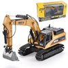 Gemini & Genius Tracked Excavator Toys, 1/50 Scale Diecast Digger Construction Toy, Metal Vehicle Model with 360° Cabin Swivels, Great Gift, Playing Sand, Room Decoration and Collection for Kids