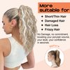 SEIKEA Ponytail Extension, 14" Short Wavy Drawstring Ponytail Lightweight Multi Layered Fake Pony Tails Hair Extensions Natural Soft Clip in Hair Extensions Ponytail Brown to Blonde