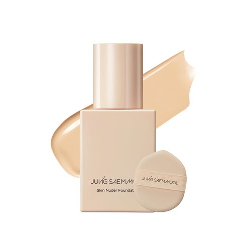 [JUNGSAEMMOOL OFFICIAL] Skin Nuder Foundation 1.0 fl oz (30 ml) with Exclusive Puff (Light) | Korean Foundation | Makeup Artist Brand | Flawless Coverage | Dewy Finish | Long-lasting