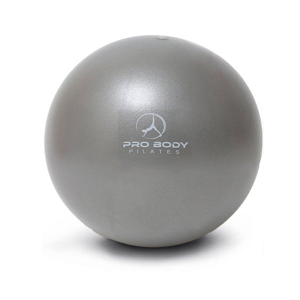 ProBody Pilates Ball Small Exercise Ball, 9 Inch Bender Ball, Mini Soft Yoga Ball, Workout Ball for Stability, Barre, Ab, Core, Physio and Physical Therapy Ball at Home Gym & Office (Silver)