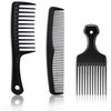 3 Pieces Wide-Tooth Comb Detangling Shower Comb Set, Wide-Tooth Comb, Pick Comb, All Purpose Comb, Anti-Static Comb Afro Hair Carbon Fiber Pick Barber Brush Tool for Beard Long Thick Curly Afro Hair