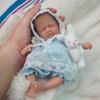 7 Inch Mini Silicone Baby, Reborn Baby Dolls Silicone Full Body Girl, Realistic Newborn Baby Doll Real Life Miniature Baby Doll with Feeding Accessories