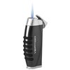 Vertigo Blitz Single Torch Lighter w/ Fold-Out Punch (Black)