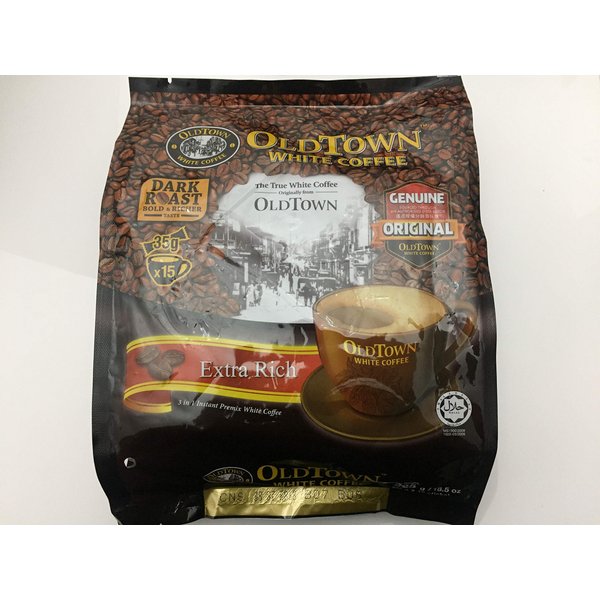 1 Packs- OLD TOWN -- 3 in 1 -(Dark Roast---Extra Rich)- White Coffee, 525g