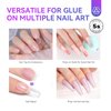 Saviland Nail Glue: 5s Dry Fast Super Strong Nail Glue for Press Ons Natural Brush-on Nail Glue for Acrylic Nails Fake Nail Tips French Manicure Salon Nail Glue for Beginners at Home 10ml